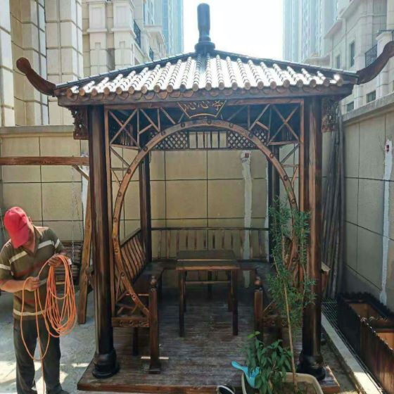 石家庄亭子制作厂家：实木凉亭有哪些作用？