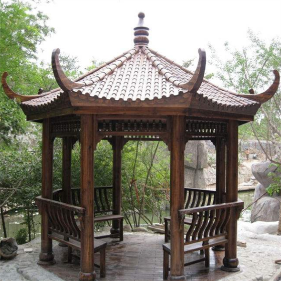 石家庄生产安装八角木亭子厂家